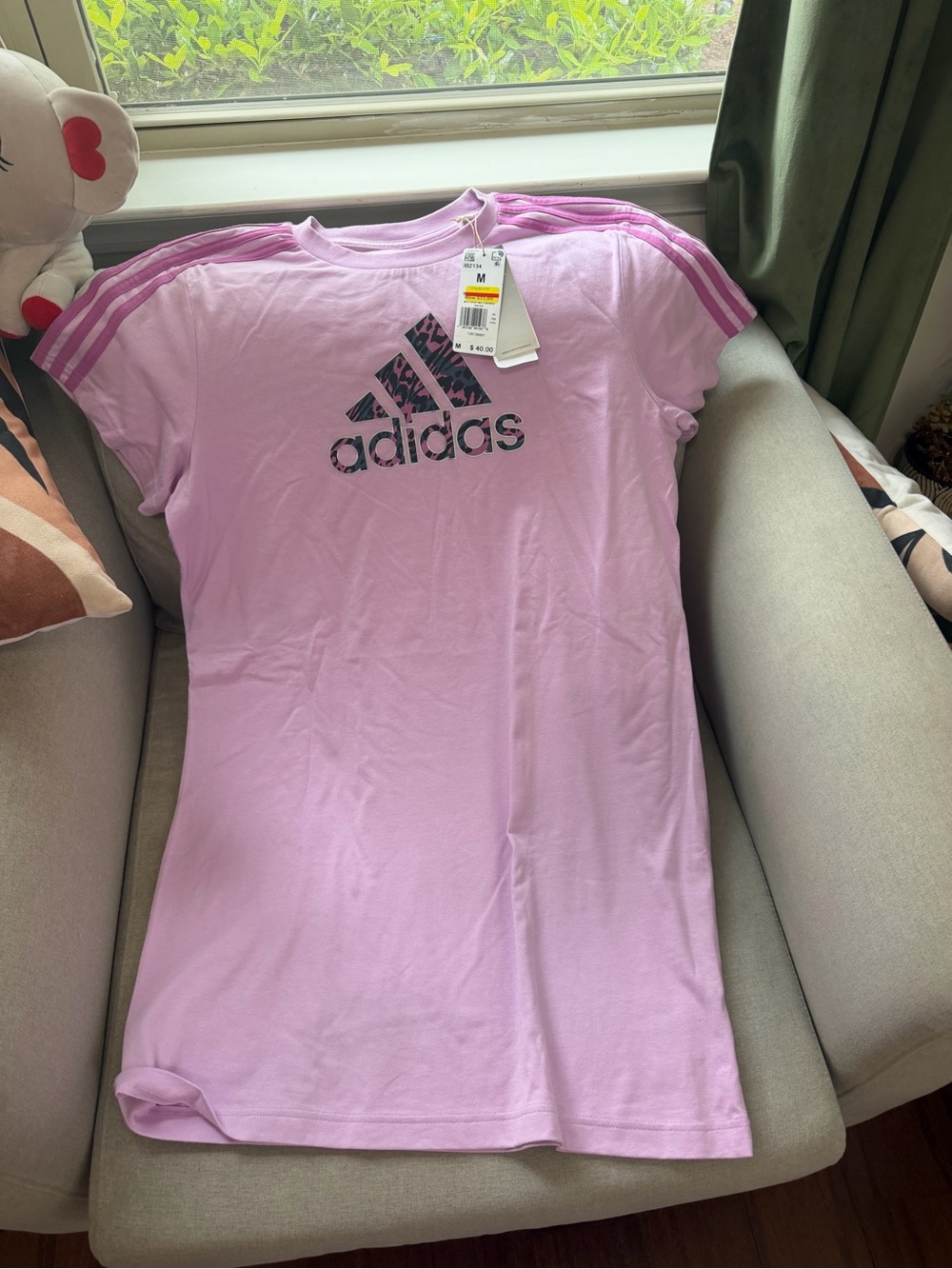 adidas Light Pink Graphic Logo Tee
